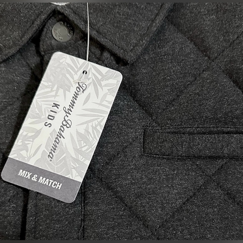 Tommy Bahama Quilted Jacket W/ Flannel lining Size Medium Charcoal Gray NWT - Picture 3 of 11